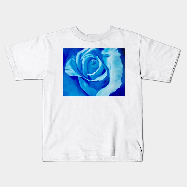 Turquoise Rose Kids T-Shirt by jennyleeandjim